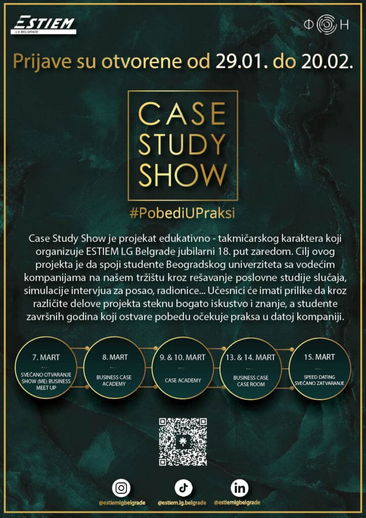 Case Study Show 2024 &#8211; prilika da se studenti povežu sa kompanijama