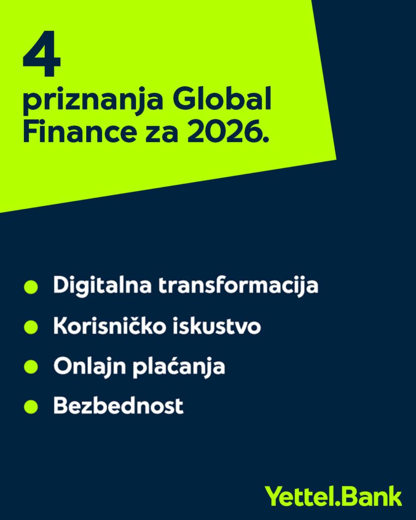 Nižu se priznanja: Jo&scaron; četiri svetske nagrade za Yettel Bank