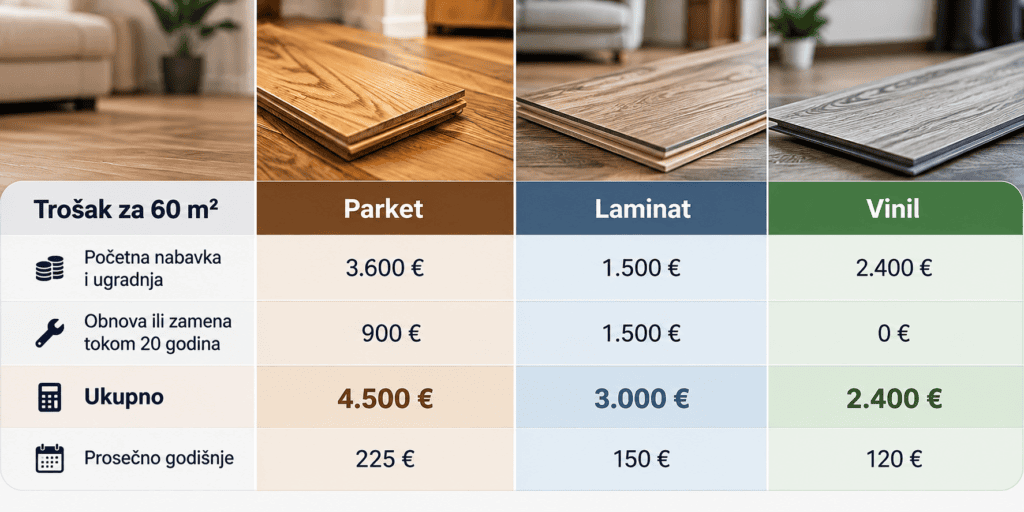 Parket, laminat ili vinil: &Scaron;ta se najvi&scaron;e isplati na duži rok?